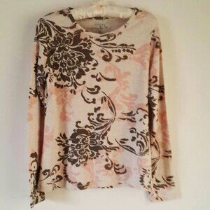 Sonoma Life+Style Print Long Sleeves / Fall / Autumn Sweater, Size SP